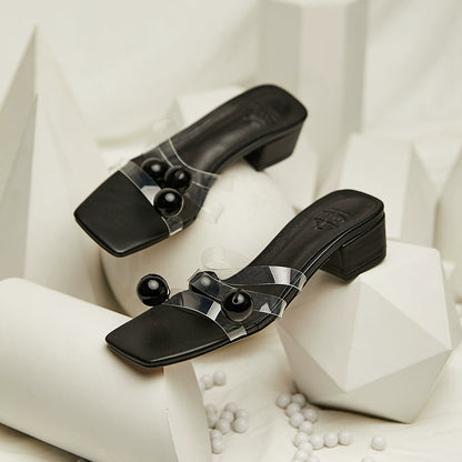 B-FEI Rubber-soled Women's Transparent Strap Sandals-KILLUA.
