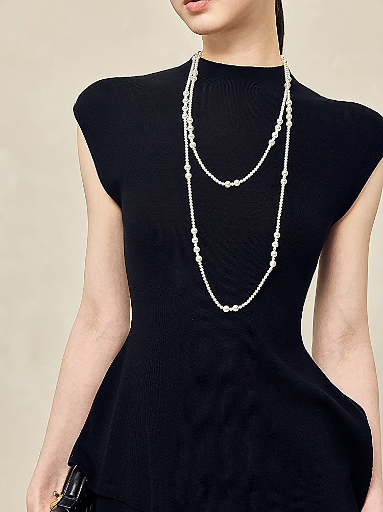 HECO Shoulder Sleeveless Oblique Hem Top - SABO.