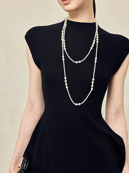 HECO Shoulder Sleeveless Oblique Hem Top - SABO.