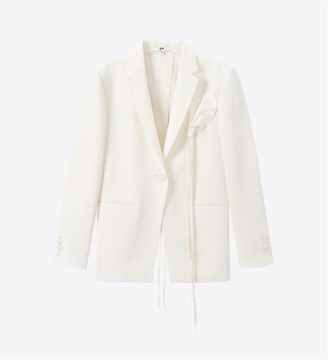 COMME MOI Lu Yan designer's new women's sheep wool flower fringe decoration suit - MANU.