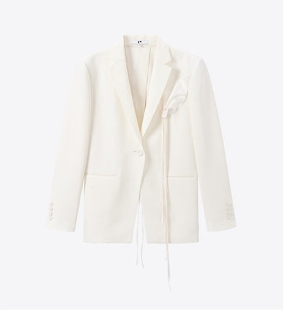 COMME MOI Lu Yan designer's new women's sheep wool flower fringe decoration suit - MANU.