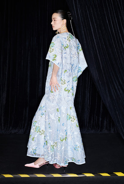 M essential Mackay designer Jiyi embroidery silk hand-dyed embroidery mermaid dress- YINKA.