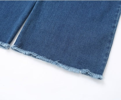 COMME MOI Lu Yan designer women's fashion stretch high-waisted wide-leg jeans - RILEY.