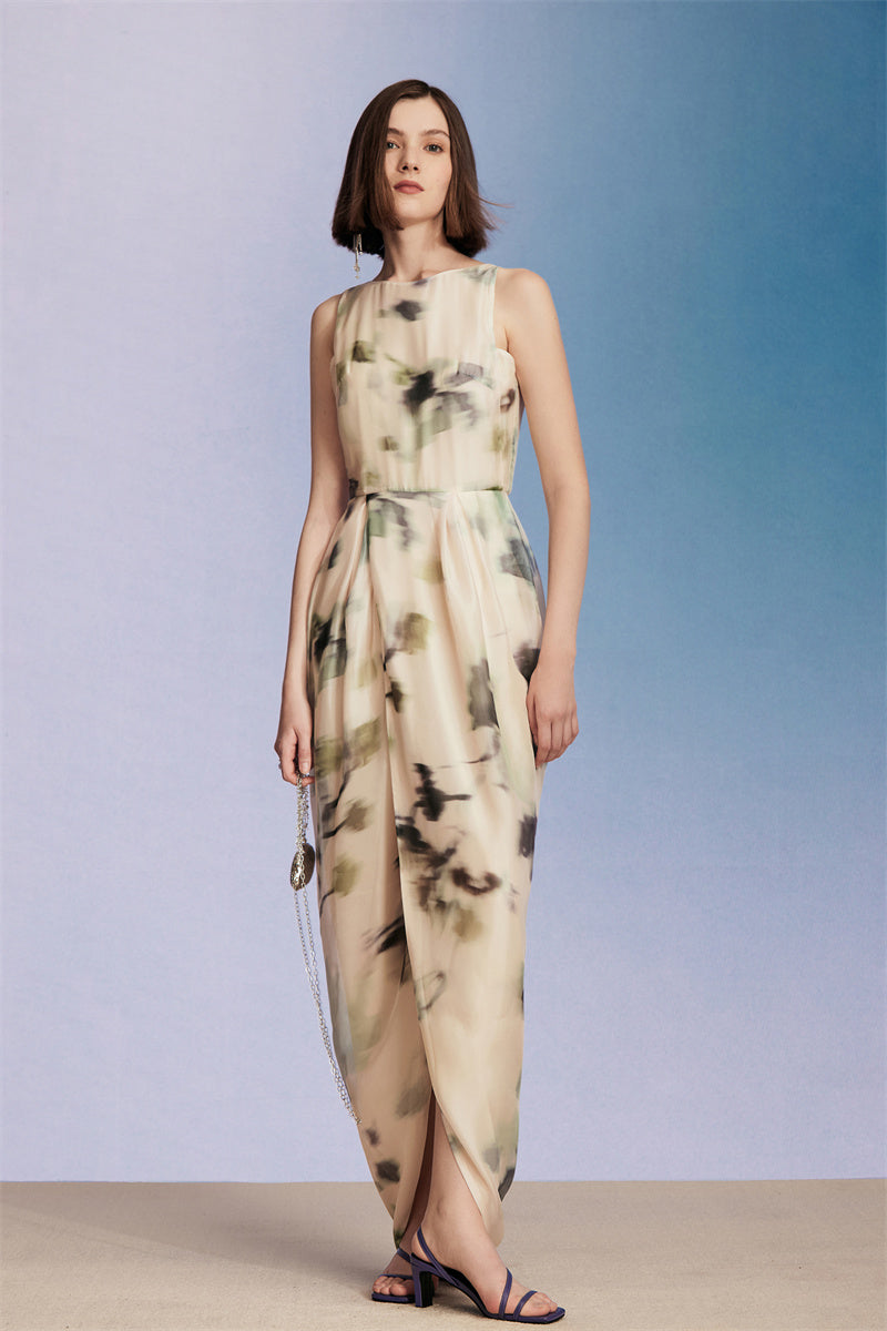 PURITY ELEGANT Hazy freehand Monet floral print dress- Choice
