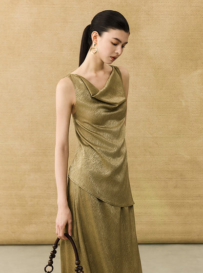 HECO Chinese back cross pearlescent vest top suspenders - COLAR.