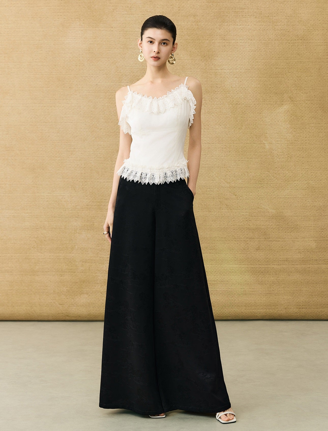 HECO Chinese High-end Acetate Lace Splicing Camisole - ZEPH.