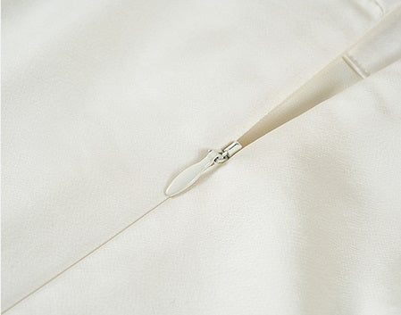 COMME MOI Lu Yan designer's new texture splicing satin straight-leg pants  -FAITH.