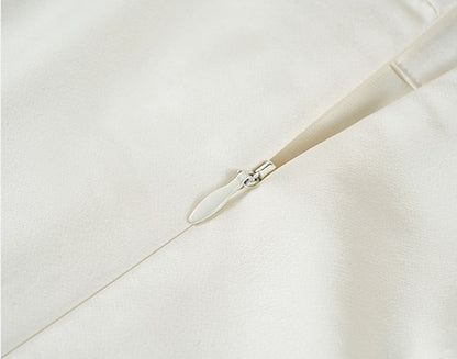 COMME MOI Lu Yan designer's new texture splicing satin straight-leg pants  -FAITH.