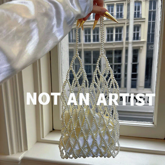 NOT AN ARTIST vintage small fragrance pearl beaded bag - PEARL