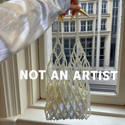 NOT AN ARTIST vintage small fragrance pearl beaded bag - PEARL.