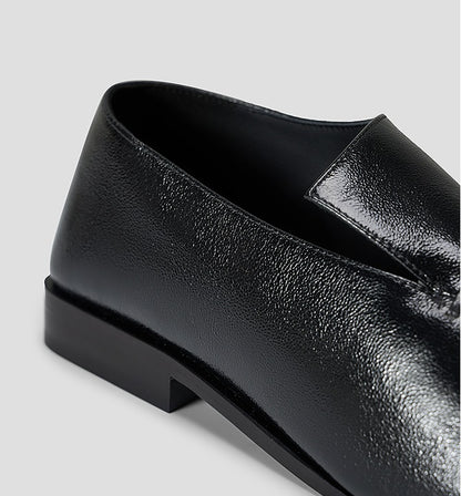 COMME MOI Lu Yan designer's new clothing irregular flat texture square-toe shoes - PHASE.