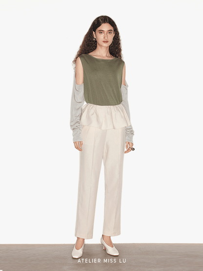 ATELIER MISS LU Two-Piece Off-the-Shoulder Knit Top - VINCE