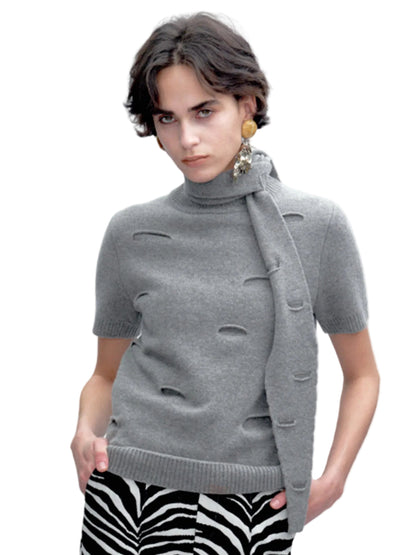 JACQUES WEI Short-Sleeve Knit Top - JANA