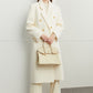 Fall Winter Autumn luxury cream white wool coat - Tuoo