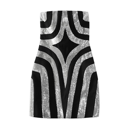 ANNAKIKI model acetate wool four-pointed star sequin bandeau dress-ZORO