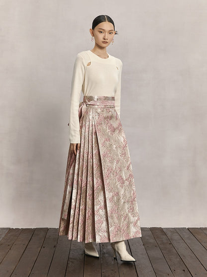 HECO Red Horse Face High Waisted Long Hanfu Skirt - offer.