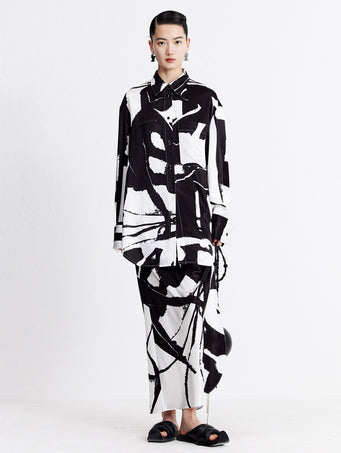 ZHUCHONGYUN Autum Print Sirred Skirt-GAJEEL.