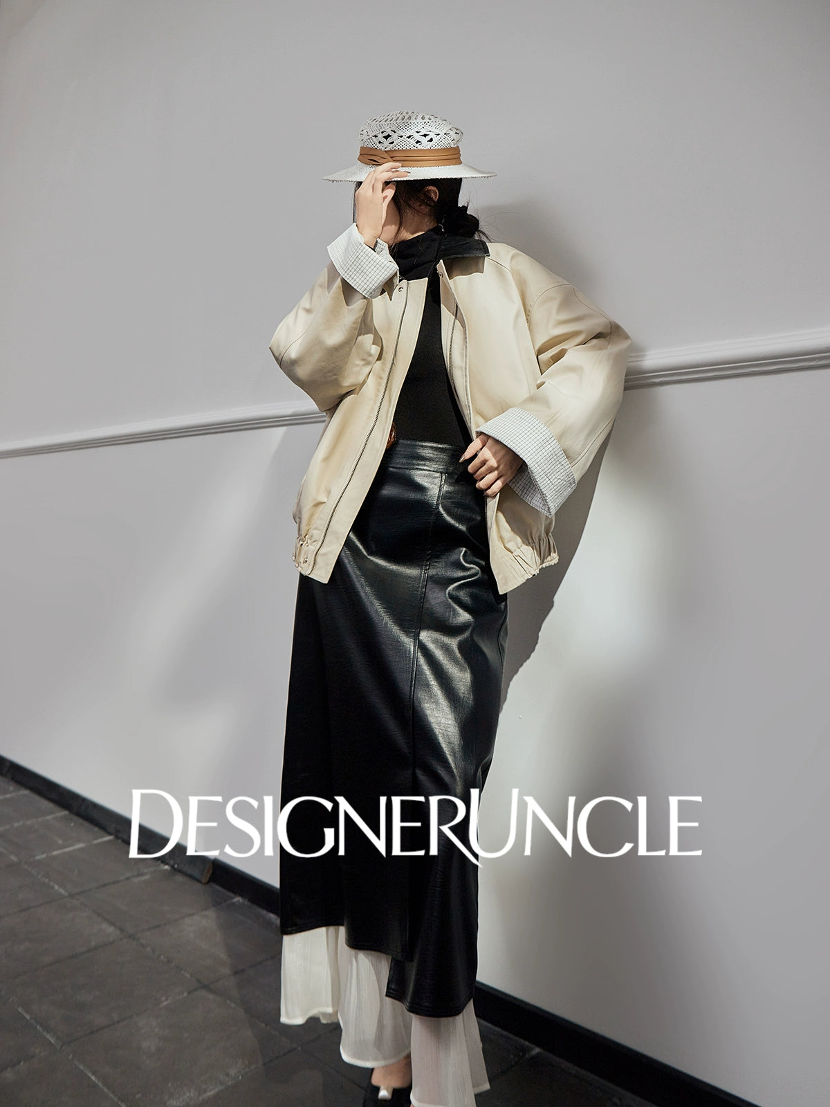 DGU Beige jacket light luxury design sense retro trend niche casual top - TSWR.