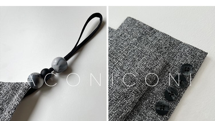 Aconiconi High End Gray V-Neck Sleeveless Hound Sooth Cocktail Dress- Kawashima Girl