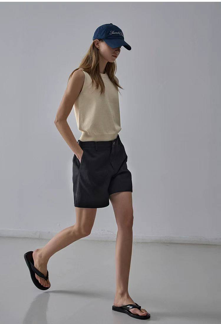 Nothing Written Vest Women's Slim Knitted Sleeveless Suspenders-LUCY.