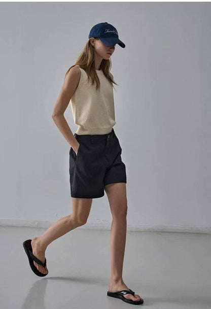 Nothing Written Vest Women's Slim Knitted Sleeveless Suspenders-LUCY.