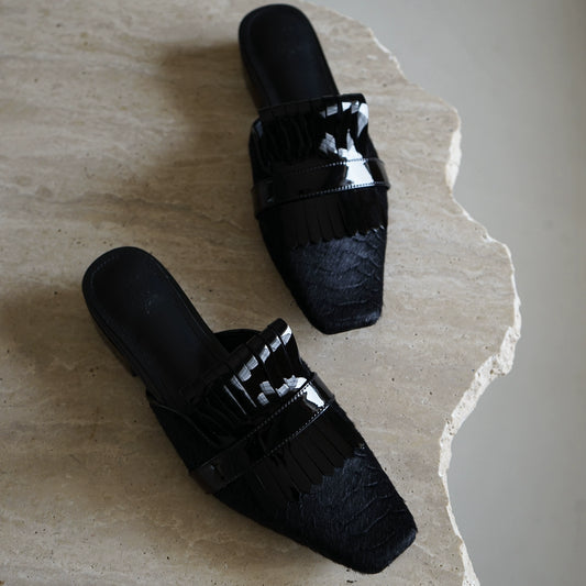 B-FEI niche French semi-slippers toe mules-JISUNG.