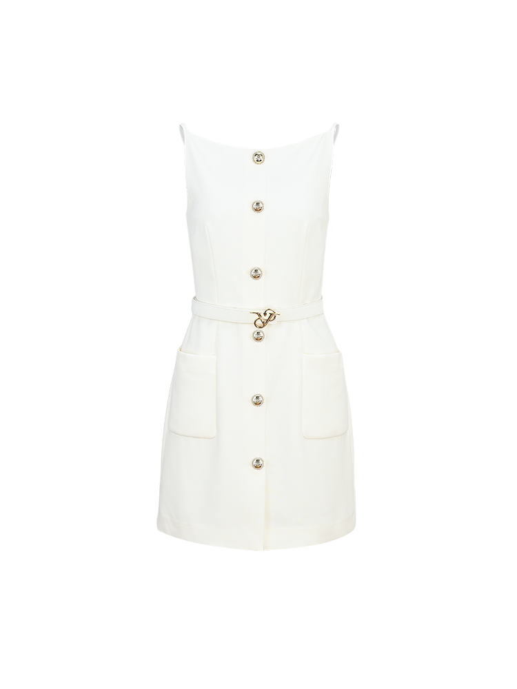 YES BY YESIR | Ye Qians Möbius-Inspired Snake Ring Slip Dress with Sculptural Vest -LILIANA.