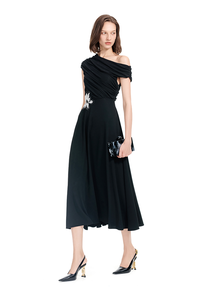 YES BY YESIR | Hollow Embroidered long short Dress and top set -ELIORA.