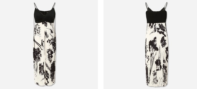 COMME MOI  resort style spliced strap bandeau print dress - SCARLET.