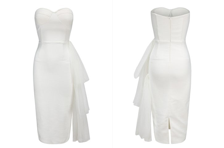 DOLLY Elegant Sleeveless Off Shoulder Backless Knitted Dinner Dress-URIEL