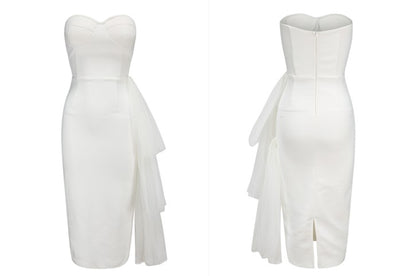 DOLLY Elegant Sleeveless Off Shoulder Backless Knitted Dinner Dress-URIEL