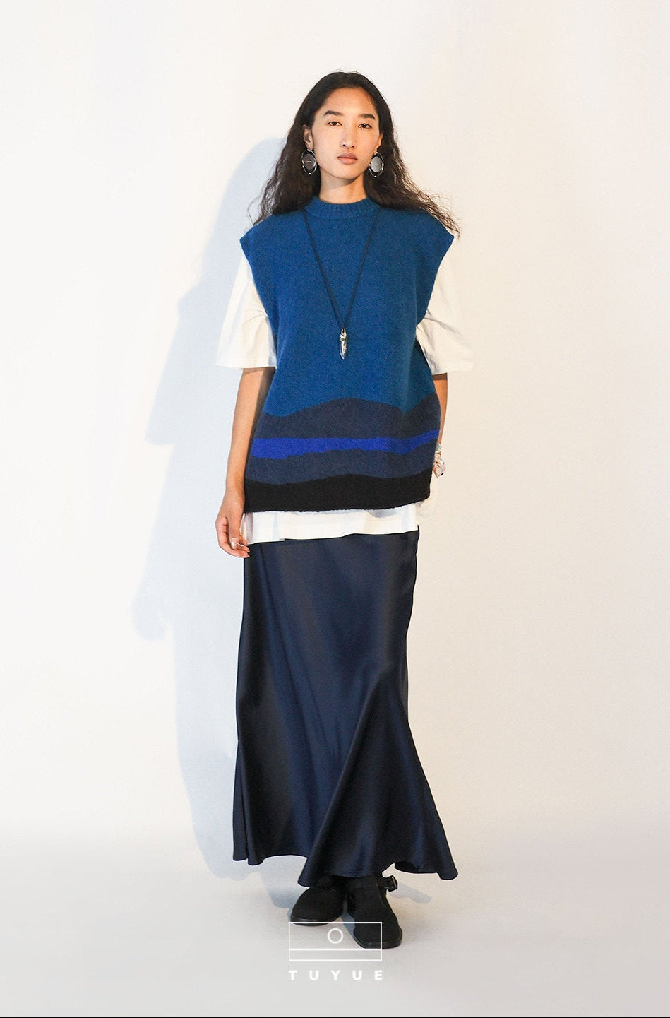 TUYUE Acetate Glossy Zipper Mermaid Skirt - JOY.