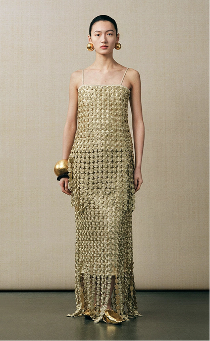 ZHUCHONGYU gold wire plate tassel drape suspender-GON.