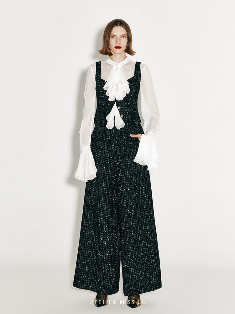 ATELIER MISS LU French Tweed Cropped Vest Top - MAKER