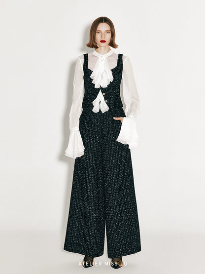 ATELIER MISS LU French Tweed Cropped Vest Top - MAKER