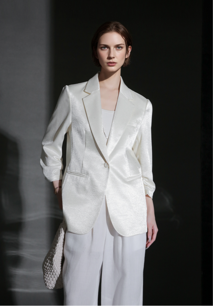 PIAOIN light luxury mercerized acetate heavy industry suit -CAMILLA
