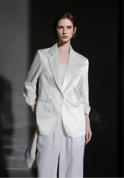 PIAOIN light luxury mercerized acetate heavy industry suit -CAMILLA