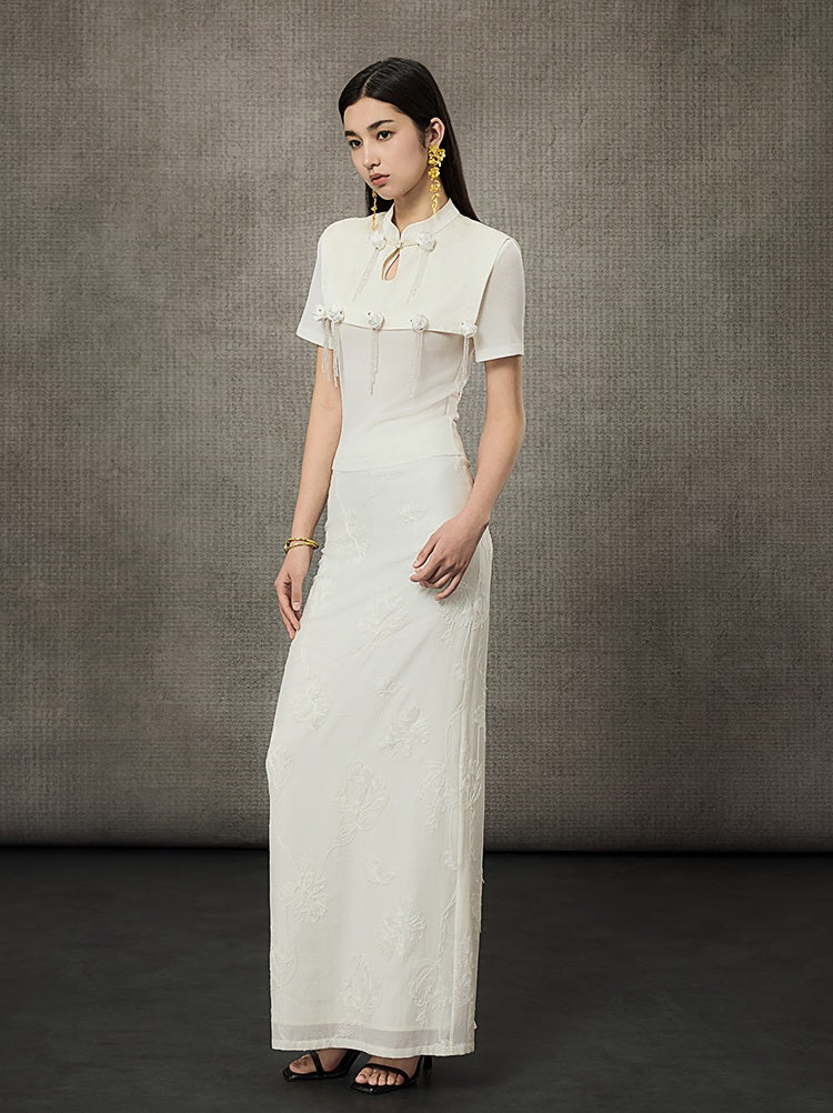 HECO Acetate Knit Buckle Cool Crop Short Sleeve Top - ENGAGE.