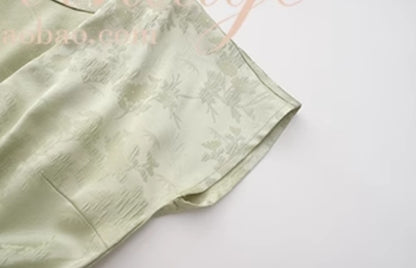 Le palais vintage jacquard satin waist- TEE.