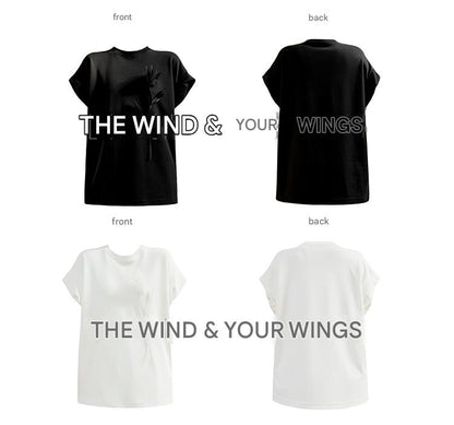 LE VENT&TES AILES  handmade Lush 100 cotton 3d flower short-sleeved top-Lyra