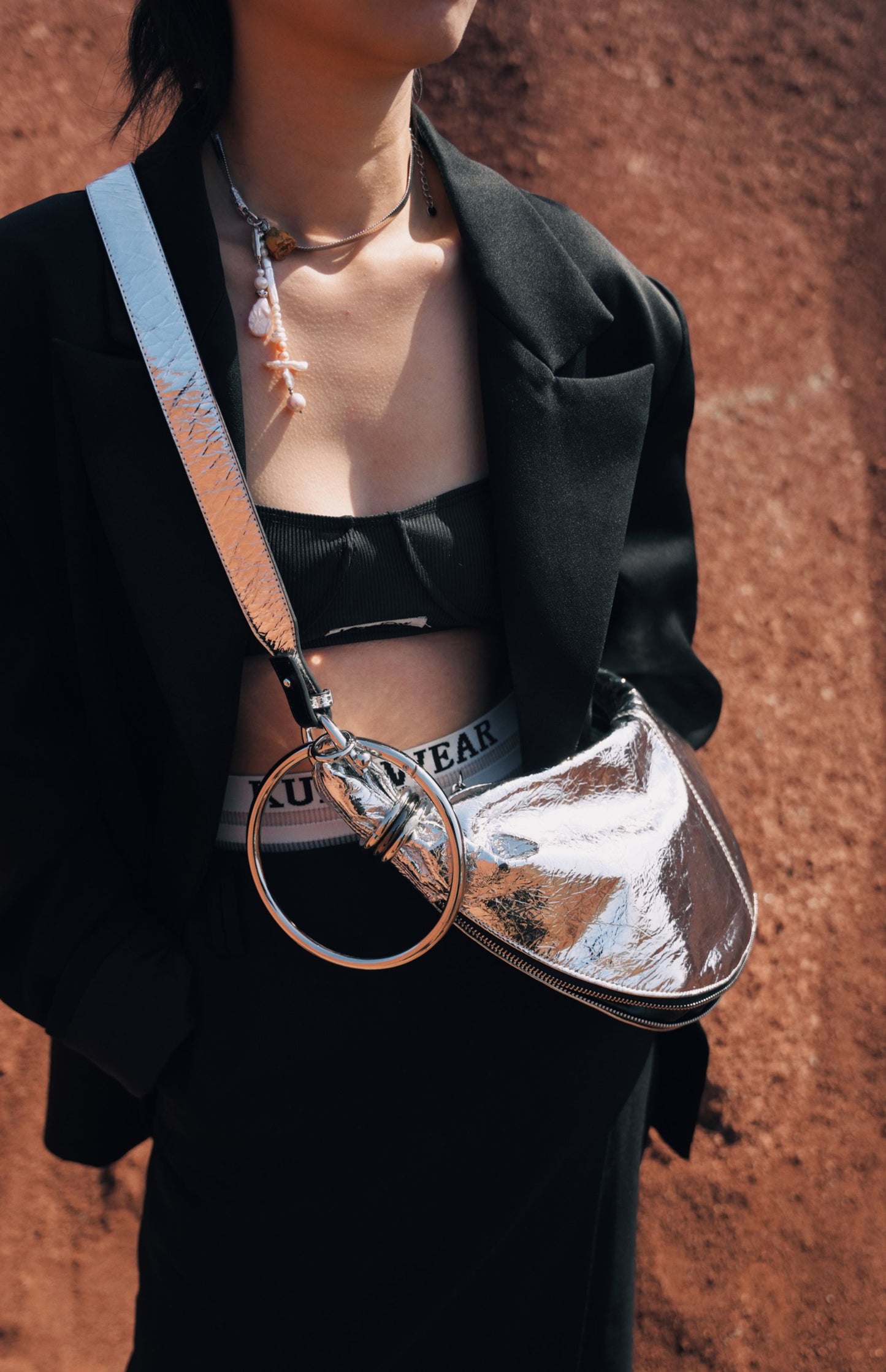 IUBALLET Crescent  Designer Black Croissant Armpit Bag - KING