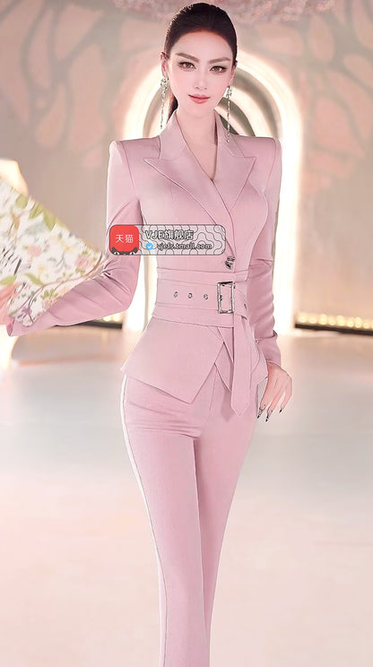 VJE  New Waist Top Micro Flared Pants Two-Piece Set - NAIM.