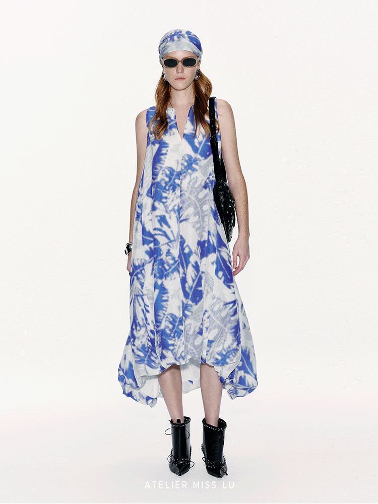 ATELIER MISS LU  Silk and Linen-blend Backless Bud Dress - TYLER