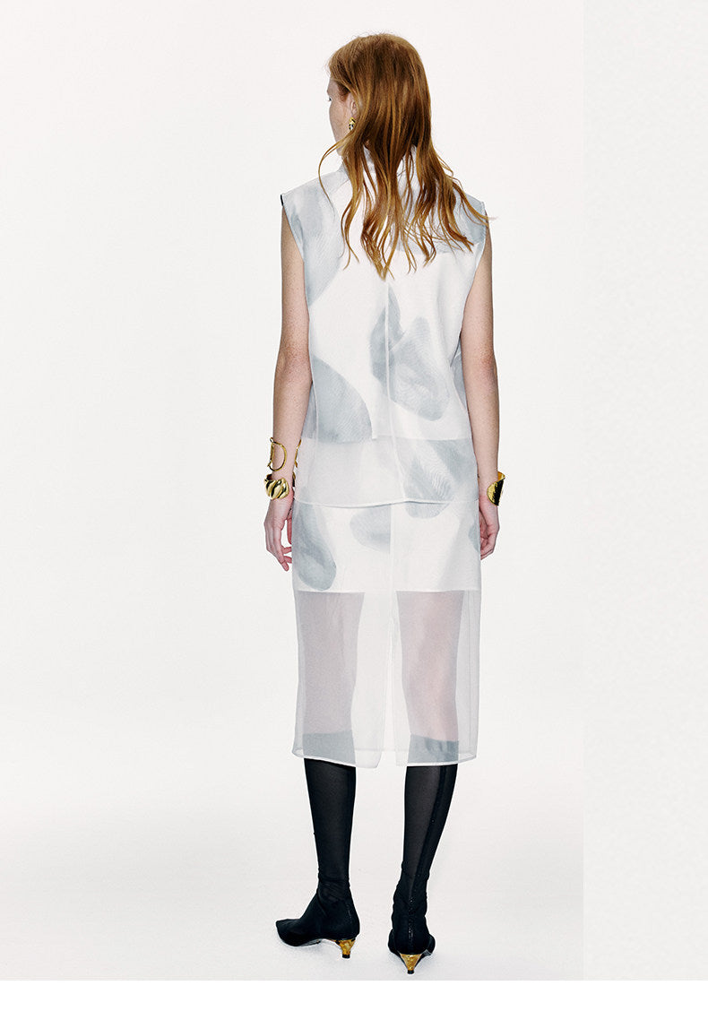 ATELIER MISS LU Calla Lily Print Fake Two-Piece Skirt - SARAH.