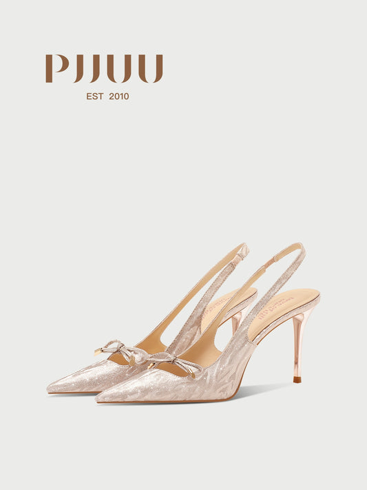 PJJUU Hexiu champagne wedding shoes - ECHO.