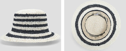 COMME MOI  summer straw bucket hat visor - ELLIE.