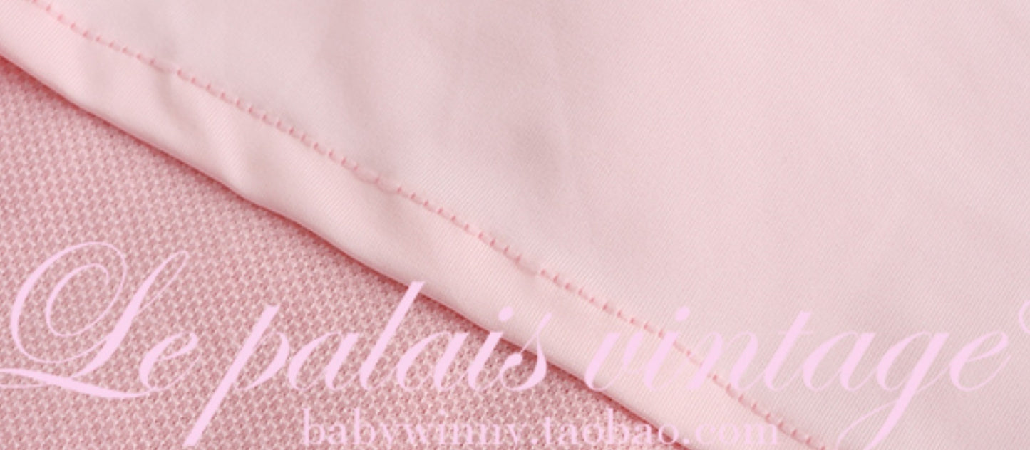 Le Palais Vintage Pink Plush Crop Top + Hip Skirt Set