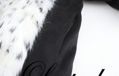 Le Palais Vintage  Black and White Dot Silhouette Fur Coats -DOE