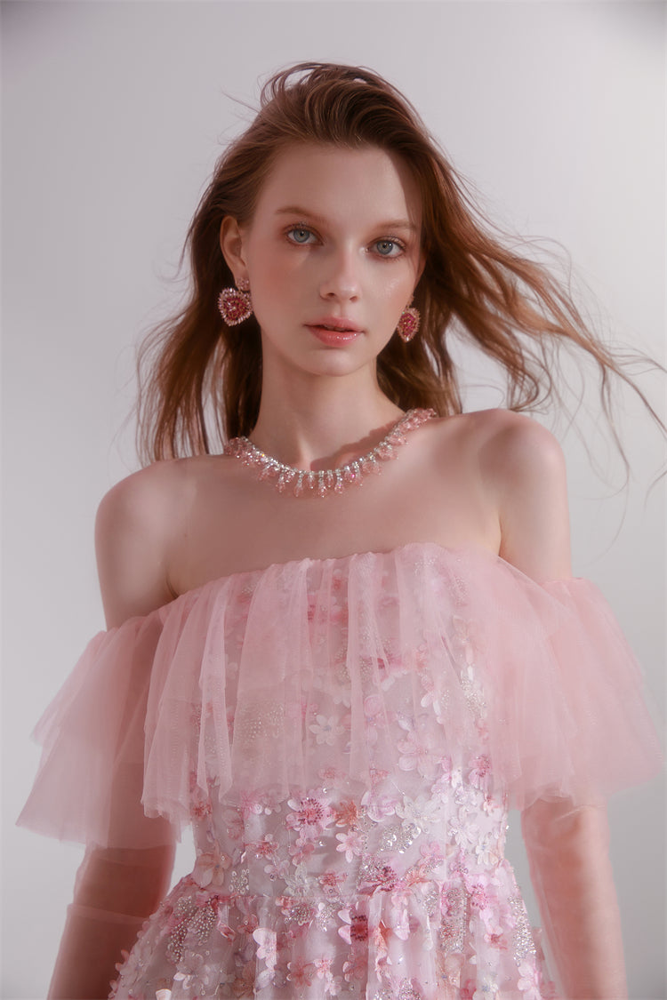 Wardrobes by Chen Luxury Pink Love Shaped Diamond Earrings-Vivian