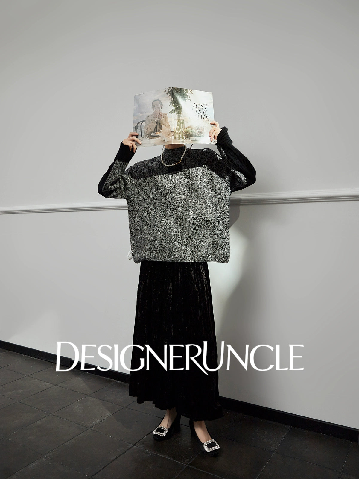 DGU "Night Weaving" Gray Sweater New Loose Lazy Style High-end Retro Versatile Jacket - Avery.